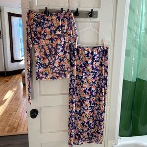 TOP LISTING: AFRM Floral Print Skirt Set in orange blossom